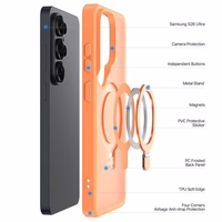 Dėklas Dux Ducis Yind Magnetic Stand Samsung S948 S26 Ultra oranžinis