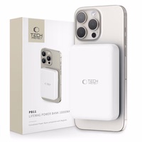 Tech-Protect LifeMag PB11 išorinė baterija su MagSafe 10000mAh 15W USB-C jungtimi - balta + USB-C kabelis