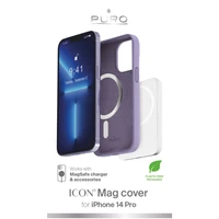 Puro Icon Mag MagSafe silikoninis dėklas telefonui iPhone 14 Pro - levandinis