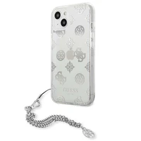 Guess GUHCP13SKPESI iPhone 13 mini 5.4" sidabrinis kietasis dėklas Peony Chain kolekcija