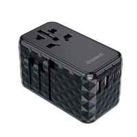 Choetech PD6028 EU / US / AUS / UK kelioninis adapteris 2x USB-C 2x USB-A 100W - juodas