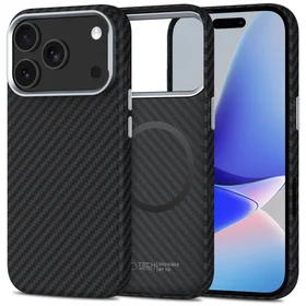 Tech-Protect Ion Carbon Magnetinis dėklas telefonui iPhone 17 Pro Max - Pilkas/Juodas