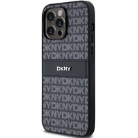 DKNY Odinis mono juosta ir metalinis logotipas dėklas telefonui iPhone 14 Pro Max - juodas