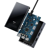 Baseus PioneerJoy 8-in-1 USB-C šakotuvas HDMI 4K@60Hz + HDMI 4K@30Hz + DisplayPort 8K@30Hz + VGA + 2 x USB-A 3.0 + 2 x USB-C - pilkas