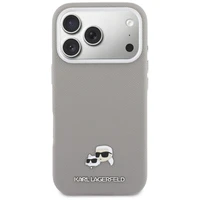 KARL LAGERFELD case for IPHONE 17 Pro compatible with MagSafe KLHMP17L6PFKCLG (PU FW W/ K&C Head Pin) gray
