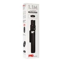 Asmenukių lazda - su nuimamu bluetooth nuotolinio valdymo pultu ir trikoju - P90 JUODA