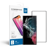 Apsauginis stiklas Blue Star - SAMSUNG Galaxy S22 Ultra viso ekrano (su pilnu klijavimu, tinkamas dėklui) - juodas