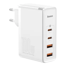 Baseus GaN2 Pro greitas įkroviklis 100W USB / USB Type-C Quick Charge 4+ Power Delivery baltas