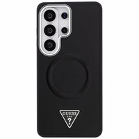 Guess dėklas Embossed Ring Triangle Logo MagSafe skirtas Samsung Galaxy S26 Ultra juodas