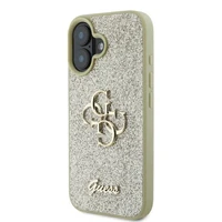 Guess Fixed Glitter Big 4G dėklas telefonui iPhone 16 Plus - auksinis