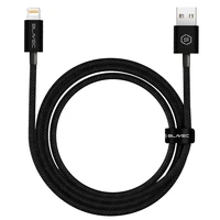 Blavec Kabelis Candy pintas - USB į Lightning - 2,4A 1 metras Apple CarPlay (CCA-UL24B10) juodas