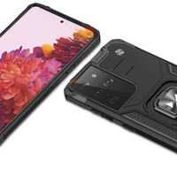 Wozinsky Ring Armor tvirtas hibridinis dėklas + magnetinis laikiklis skirtas Samsung Galaxy S22 Ultra – juodas