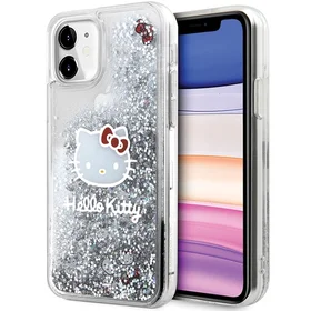 Hello Kitty skystas blizgučių žavesio katės galvos dėklas telefonui iPhone 11 / Xr - sidabrinis