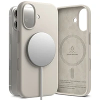 Ringke Silikoninis Magnetinis MagSafe dėklas iPhone 17 - smėlio spalvos