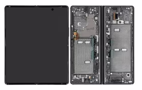 Ekranas Samsung F916 Z Fold2 5G su lietimui jautriu stikliuku ir rėmeliu Mystic Black originalus (used Grade C)