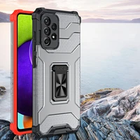 Kristalinis žiedinis dėklas su stovu tvirtas apsauginis dangtelis Samsung Galaxy A72 4G juodas