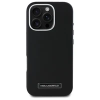 Karl Lagerfeld FW Metalinė plokštė MagSafe dėklas telefonui iPhone 16 Pro Max - juodas