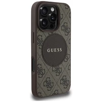 Guess 4G Circle Classic Logo Magnetinis dėklas telefonui iPhone 16 Pro Max - rudas
