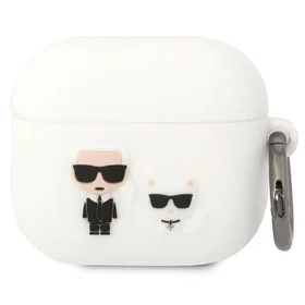 Karl Lagerfeld KLACA3SILKCW AirPods 3 dėklas baltas/baltas Silikoninis Karl & Choupette