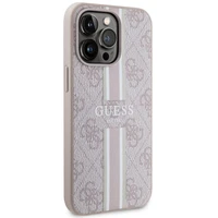 Guess GUHMP13LP4RPSP iPhone 13 Pro / 13 6.1" rožinė/rožinė kietas dėklas 4G Printed Stripes MagSafe