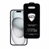 TEL PROTECT Viso klijavimo 6D Temperuotas stiklas iPhone 15 Plus juodas