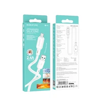 Borofone kabelis BX94 Crystal spalva - USB į Micro USB - 2,4A 1 metras baltas