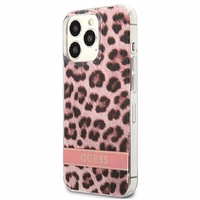 Guess GUHCP13LHSLEOP iPhone 13 Pro / 13 6.1" rožinis/rožinis kietas dėklas Leopardas