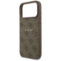 GUESS dėklas telefonui IPHONE 17 Pro Max, suderinamas su MagSafe GUHMP17XG4GFRW (PU 4G Ring Classic Logo) rudas