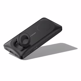 VEGER Išorinė baterija 10000 mAh su belaidžiais įkrovikliais, suderinama su MagSafe PD QC3.0 3A 22,5W MagMulti (W1156) juoda