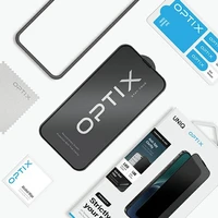 Uniq Optix Privacy apsauginis stiklas iPhone 15 Pro su aplikatoriumi