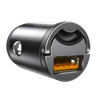 Baseus Tiny Star mini išmanusis USB automobilinis įkroviklis 30W Quick Charge 3.0 pilkas (VCHX-A0G)