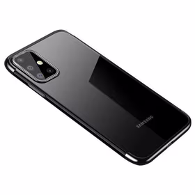 Skaidrus spalvotas dėklas gelio TPU elektroplokavimo rėmelis Samsung Galaxy A72 4G juodas