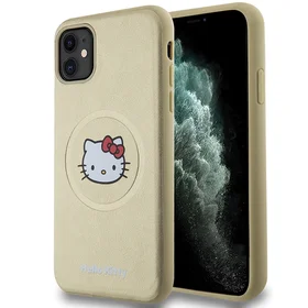 Hello Kitty odinis Kitty Head magnetinis dėklas telefonui iPhone 11 / Xr - auksinis