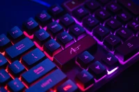 ART komplektas laidinė klaviatūra USB A QWERTY su šviesa + laidinė pelė USB A su šviesa AK-50 juoda