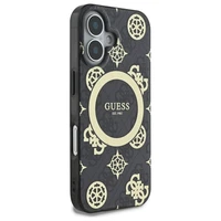 Guess IML Peony On 4G Background MagSafe iPhone 16 dėklas - juodas