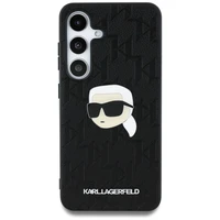 Dėklas Karl Lagerfeld Odinis Monogram Pin Logo Karl Head Samsung Galaxy S25 juodas