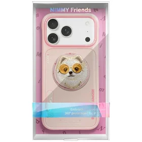 Nimmy Glasses Cool Dog magnetinis dėklas telefonui iPhone 17 Pro - rožinis