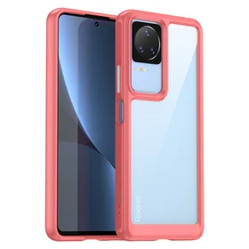 Outer Space Case dėklas telefonui Xiaomi Poco F4 5G su lanksčiu rėmu raudonas