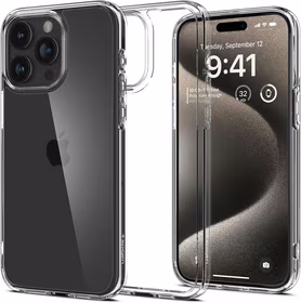 Spigen Ultra Hybrid dėklas iPhone 15 Pro Max - skaidrus