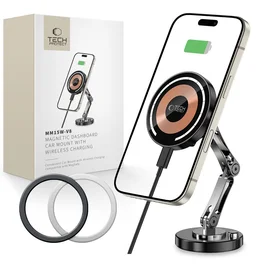 "Tech-Protect" MM15W-V8 magnetinis laikiklis prietaisų skydeliui su "MagSafe 15W" - juodas