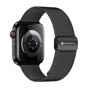 FORCELL F-DESIGN FA14 magnetinis nerūdijančio plieno dirželis APPLE laikrodžiui 38 / 40 / 41 mm juodas