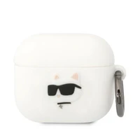 Karl Lagerfeld KLA3RUNCHH AirPods 3 dėklas silikoninis baltas Karl Head 3D