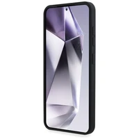 Karl Lagerfeld silikoninis metalinis parašo logotipas Samsung Galaxy S25 dėklas juodas