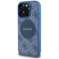 Guess 4G Circle Classic Logo Magnetinis dėklas telefonui iPhone 16 Pro Max - mėlynas
