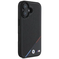 BMW M Perforuotas Trispalvė Linija Magnetinis dėklas telefonui iPhone 16 Plus - juodas