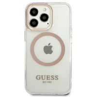 Guess GUHMP13XHTRMD iPhone 13 Pro Max 6.7 "auksinis / auksinis kietas dėklas Metalinis kontūras Magnetinis