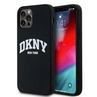 DKNY Skystas silikoninis baltas spausdintas logotipas magnetinis dėklas telefonui iPhone 12/12 Pro - juodas