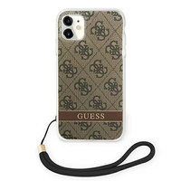 Guess GUOHCN61H4STW iPhone 11 rudas/rudas kietas dėklas 4G Print Dirželis