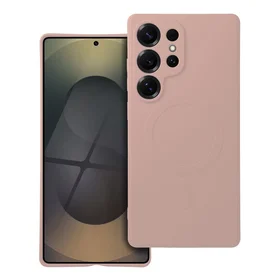 Silikoninis magnetinis dėklas, skirtas SAMSUNG S25 Ultra, rožinis