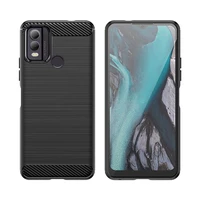 Carbon Case silikoninis dėklas telefonui Nokia C22 - juodas